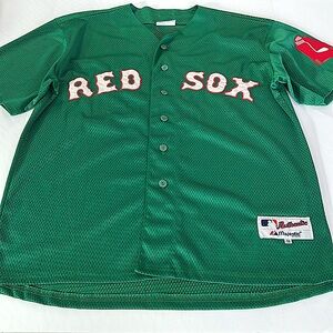 MAJESTIC || Rare - Vintage #46 Boston Red Sox St. Patrick Day Jersey Sz. 50/2XL